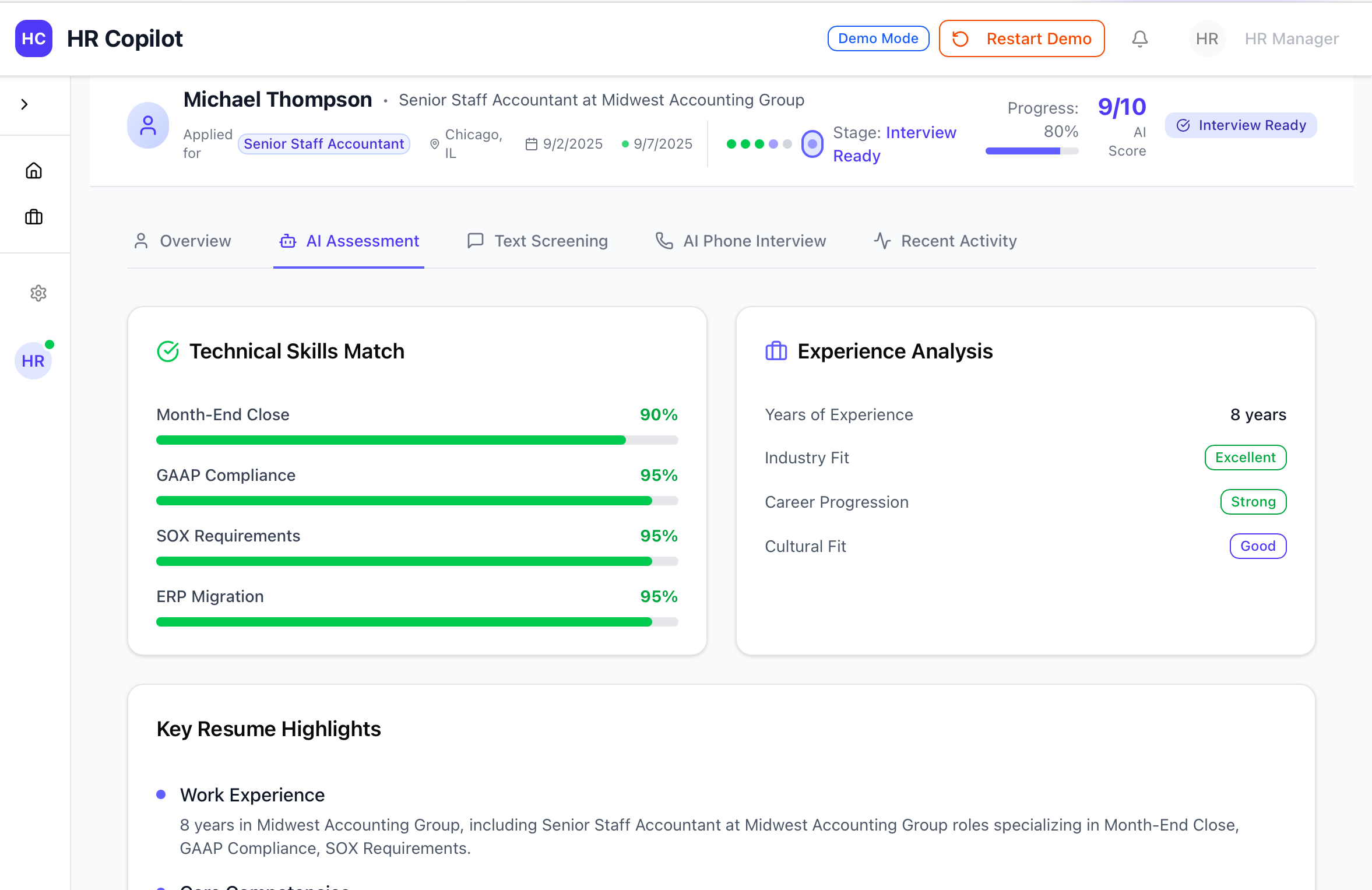 Janvio results summary with candidate scores and ATS synchronization